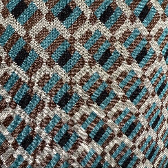 Zara Metallic Retro Geo Print Collared Sweater Dress Size S - Picture 6 of 8